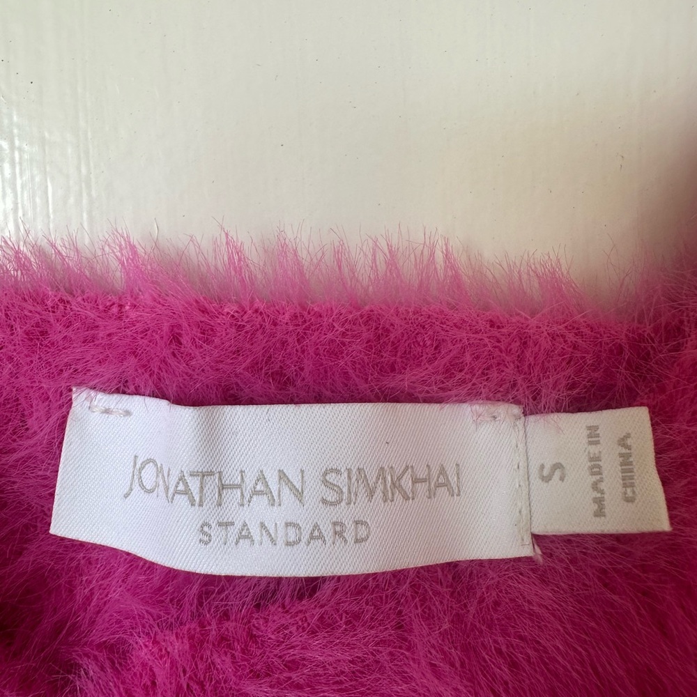 Jonathan Simkhai Vibrant Pink Fuzzy Cardigan Set - Picture 6 of 7